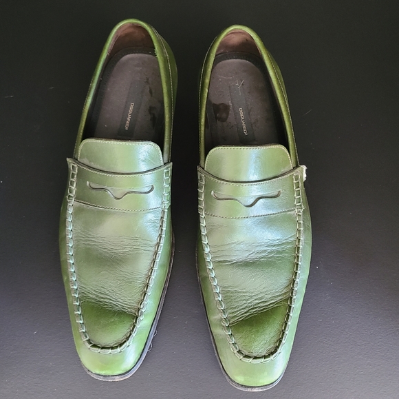 Dsquared green leather loaners - Picture 2 of 6
